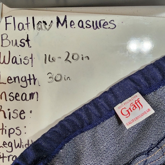 Vintage Graff Californiawear Blue Faux Denim A-Line Midi Skirt – Sz L/XL - Picture 10 of 10